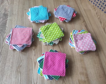 Lot de 8 lingettes démaquillantes en coton et bambou, Lingettes lavables, lingettes démaquillantes, lingettes bébé, éponge bambou et coton