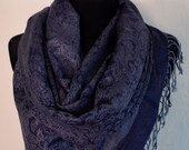 Beautiful Blue GRAY Pashmina Scarf, Scarf for Women, Blue Gray Pashmina Shawl