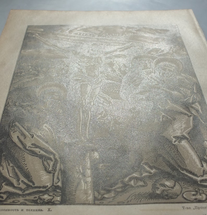 Originele 1896 Antieke Houtgravure Kruisiging Christus Op Het Kruis 1511 Hans Baldung Kunst Afdrukken Sepia Religieuze Kunst Renaissance Collectible Prints Etsen Graveren Kunst Verzamelobjecten