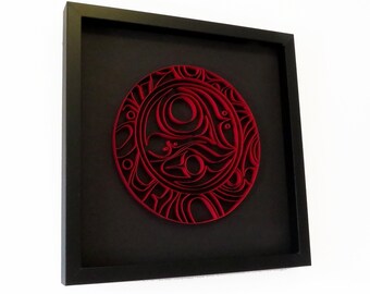 Northwest First Nations Motif Art, Paper Art Wall Hanging, 3D Wall Decor, Shadowbox, Wall Art for Housewarming Gift, Wedding Gift