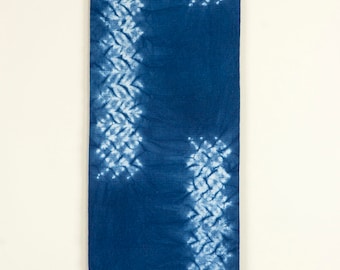 Japanese Noren, hand dyed wall hanging, abstract wall art, home decor, Japanse wall art, minimalist decor, indigo shibori hand-dye