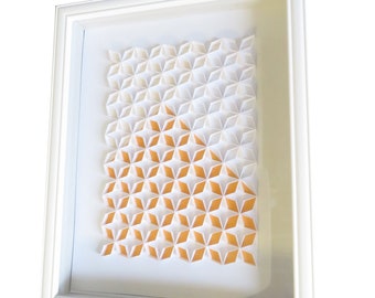 Handmade Geometric Wall Art, Paper Art Decor, Minimalist 3D Paper Sculpture, Paper Craft, 3D Art