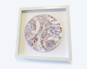 Paper Art Home Decor for Housewarming Gift, Vortex, 3D Paper Sculpture, Paper Craft, Home Decor, Shadowbox, Handmade, Paper Quilling Art