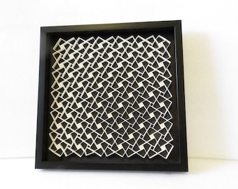 Paper artwork, 3D paper sculpture, paper craft, Geometric art, shadowbox, 3D art, paper wall art for your house