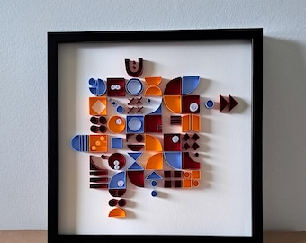 Home Decor for Entryway, Geometric Paper Art, Unique 3D Paper Sculpture, Wall Decor for Gift