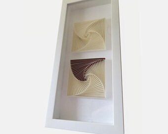 Handmade Minimalist Wall Art Decor; 3D Paper Sculpture – Shadowbox Wall Art | Unique Gift for Her, Artistic Home Décor