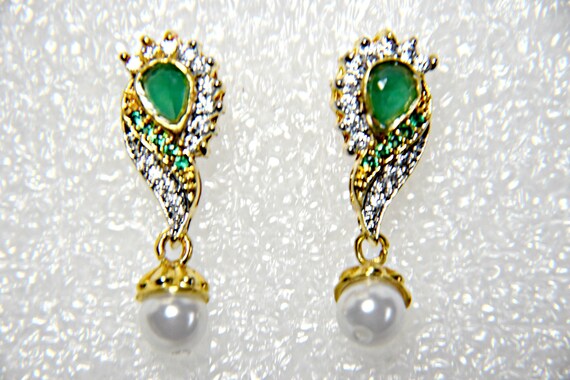 EMERALD EARRINGS VINTAGE Art Deco Emerald earrings