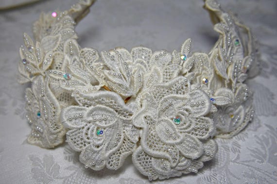 VICTORIAN HEADPIECE Victorian headband Floral Lace
