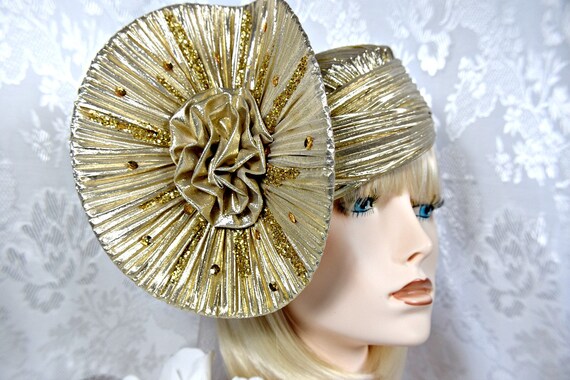 GATSBY HEADPIECE Gold Gatsby HAT Art Deco vintage