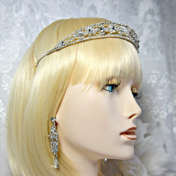 CRYSTAL TIARA 3 Piece, Art Deco Tiara, VINTAGE Cry