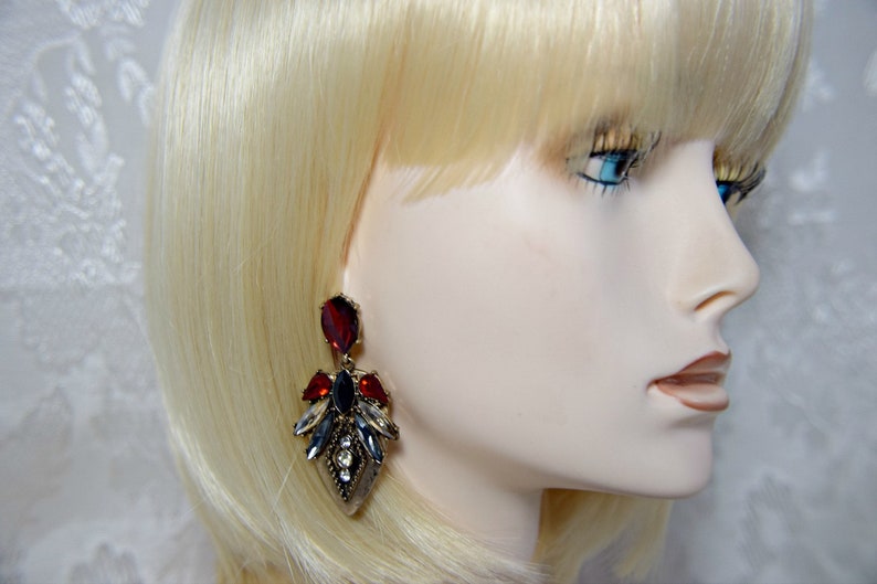 Red and Black Statement Cicada Insect Bee necklace set Bee necklace Gatsby Necklace Set ART DECO Necklace Set Insect necklace set