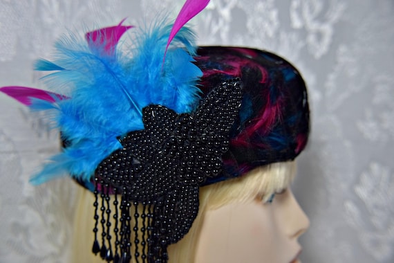 Art Deco Hat, Great Gatsby Hat, PILL BOX HAT, feat