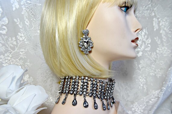 Art Deco Necklace Set Great Gatsby 1920s Roaring 20s Crystal Etsy