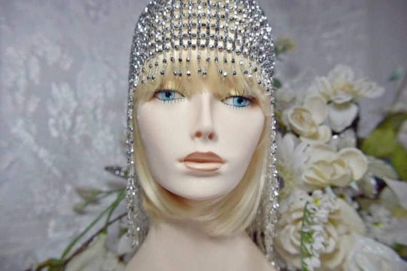 GATSBY HEADPIECE 5Piece FLAPPER Burlesque 1920s Roaring 20s Peacock feather fascinator Gatsby wedding gatsby accessories gatsby dress party