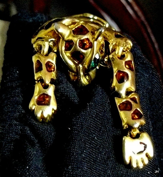 Art Deco Brooch, Gatsby Brooch, Leopard Brooch, Go