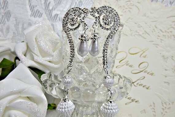 GATSBY Earrings, Art Deco earrings, PEARL EARRINGS