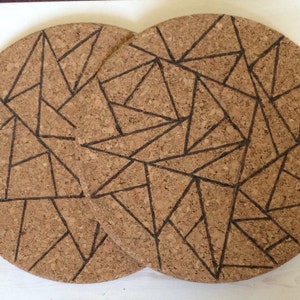 Geometric cork trivets