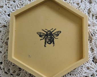 Bumble bee hexagon trinket dish