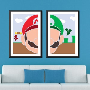Mario Art, Mario Gift, Game Art, Luigi Art, Yoshi, Watercolor Art Print,  Geek Gift, Funny Art, Mario Watercolor, Videogame Art, Set of 4 -   Norway
