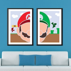 Mario Art, Mario Gift, Game Art, Luigi Art, Yoshi, Watercolor Art Print,  Geek Gift, Funny Art, Mario Watercolor, Videogame Art, Set of 4 -   Norway