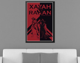 Two-Tone Minimalist: Xayah & Rakan Print