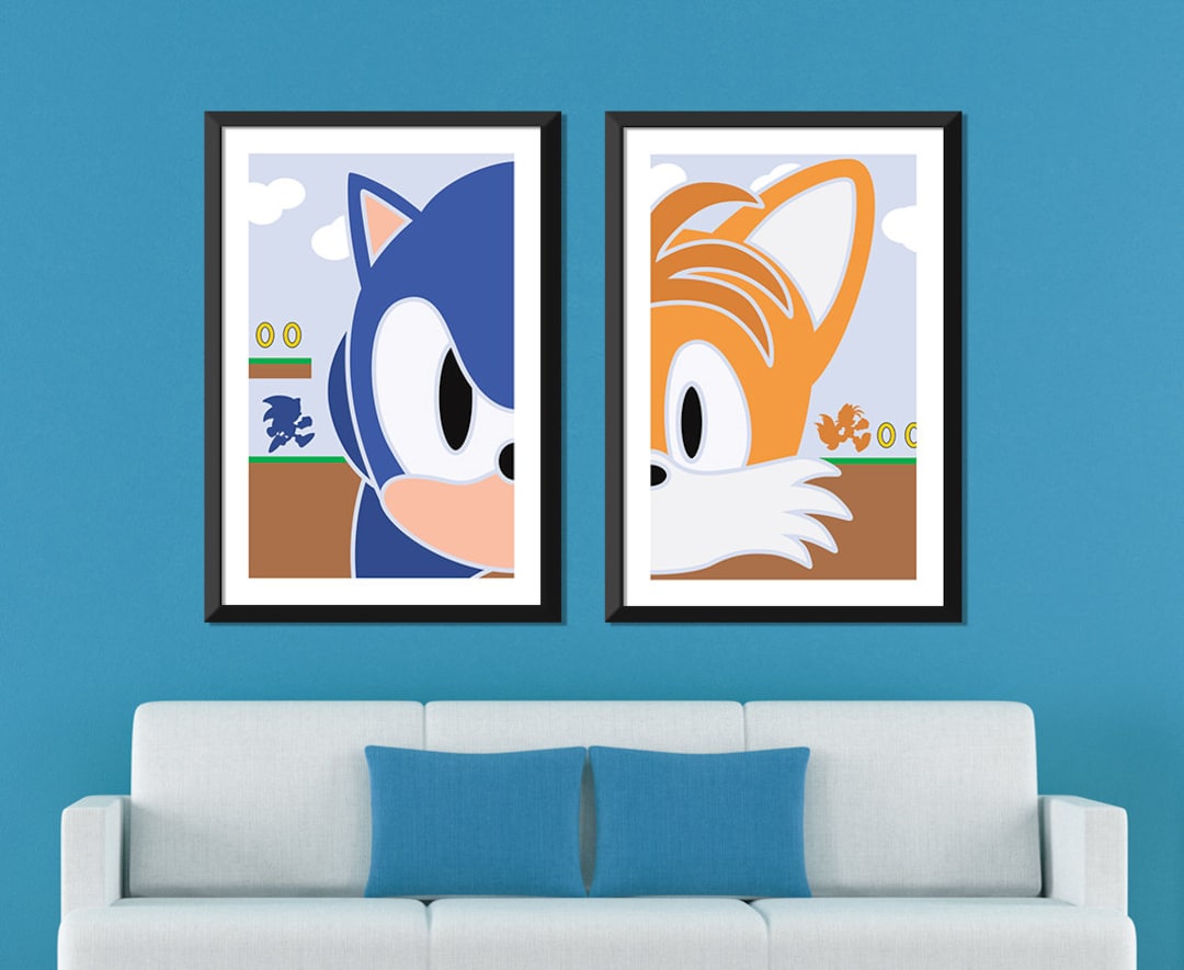 Sonic the Hedgehog Minimalist: Sonic & Tails Set - Etsy