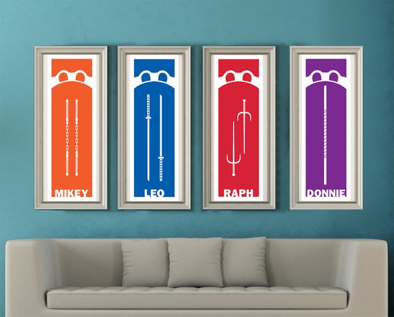 Tmnt Minimalist Teenage Mutant Ninja Turtles Weapons Set Etsy