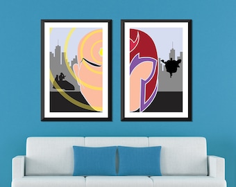 Marvel Minimalista: Conjunto Profesor X y Magneto