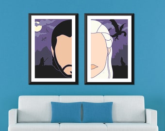 Juego de Tronos Minimalista: Set de Jon Snow y Daenerys Targaryen