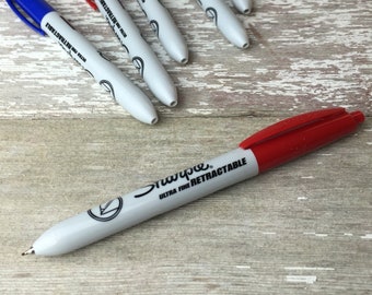 Retractable Sharpie permanent marker, ultra-fine point, choose your color!