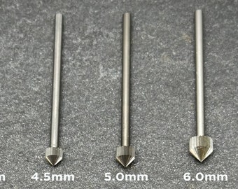 Stone-setting burs STARTER SET, 8 burs for cutting seats in tubing and tube settings, 2-6mm, Swiss/German-made, for flex shaft