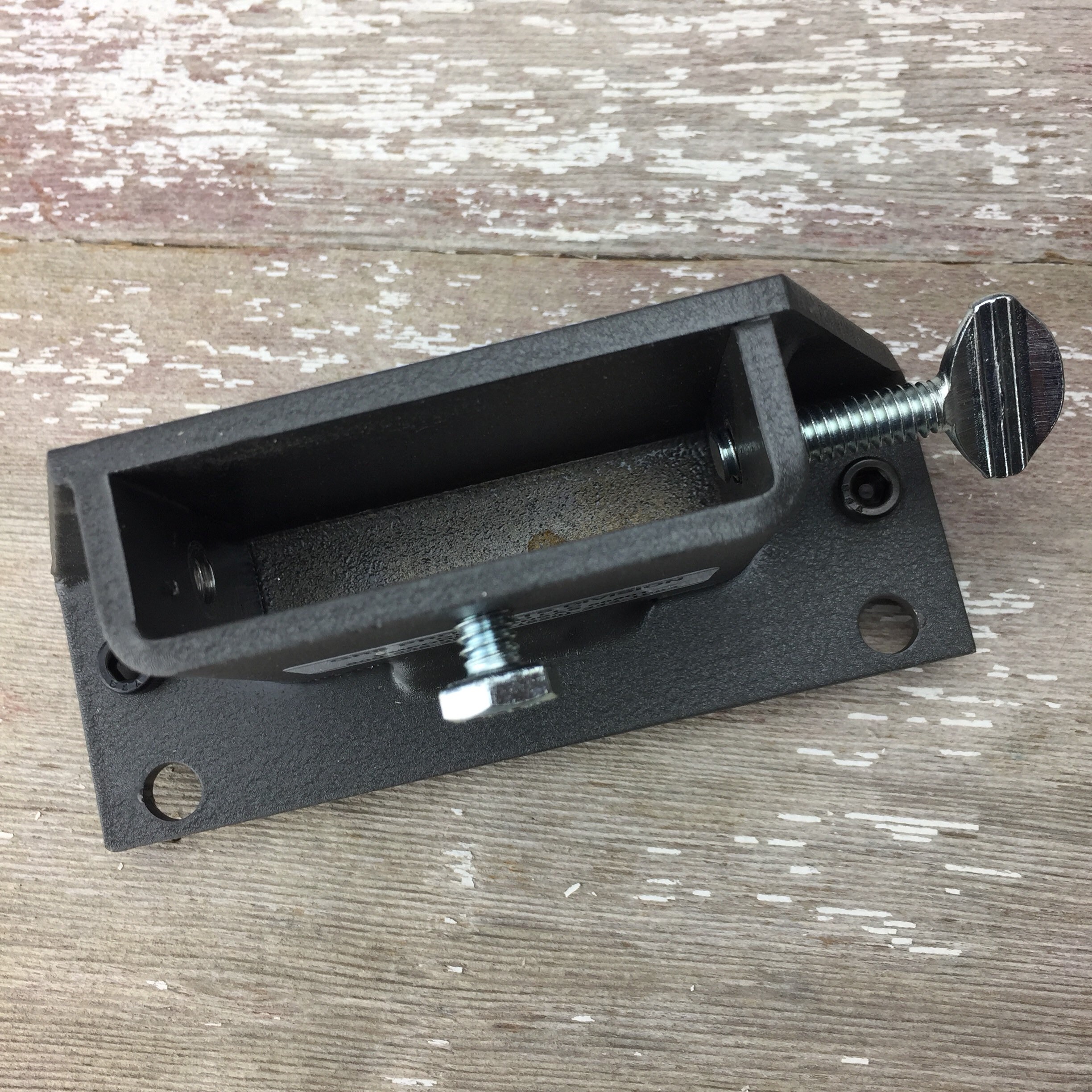 GRS Benchmate clamp & mounting plate set holds our Perfect Etsy