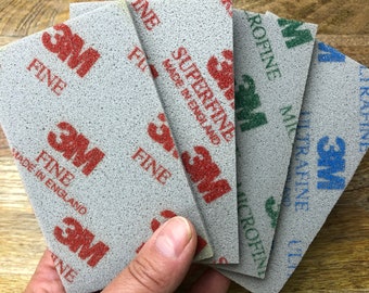 Sanding sponge set, 1 ea. fine/superfine/microfine/ultrafine, 3M sanding pad, flexible polishing pad, 2.75&quot;x4.5&quot;