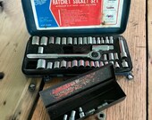 Vintage Zomax and Indestro Socket Sets Original Metal Boxes