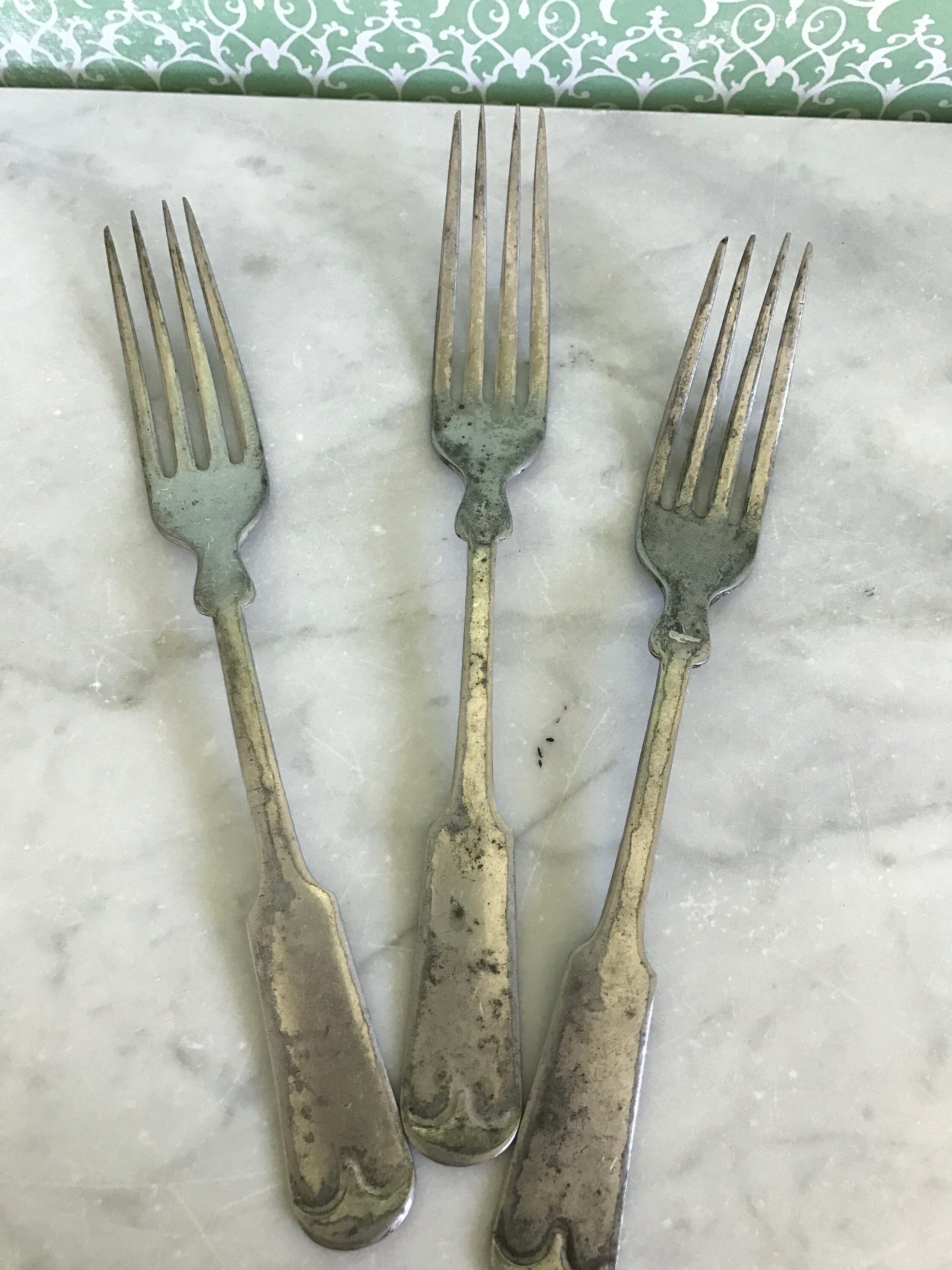 Antique WW1 Dinner Forks Set of Three Fiddle Back Miltary Mess Etsy