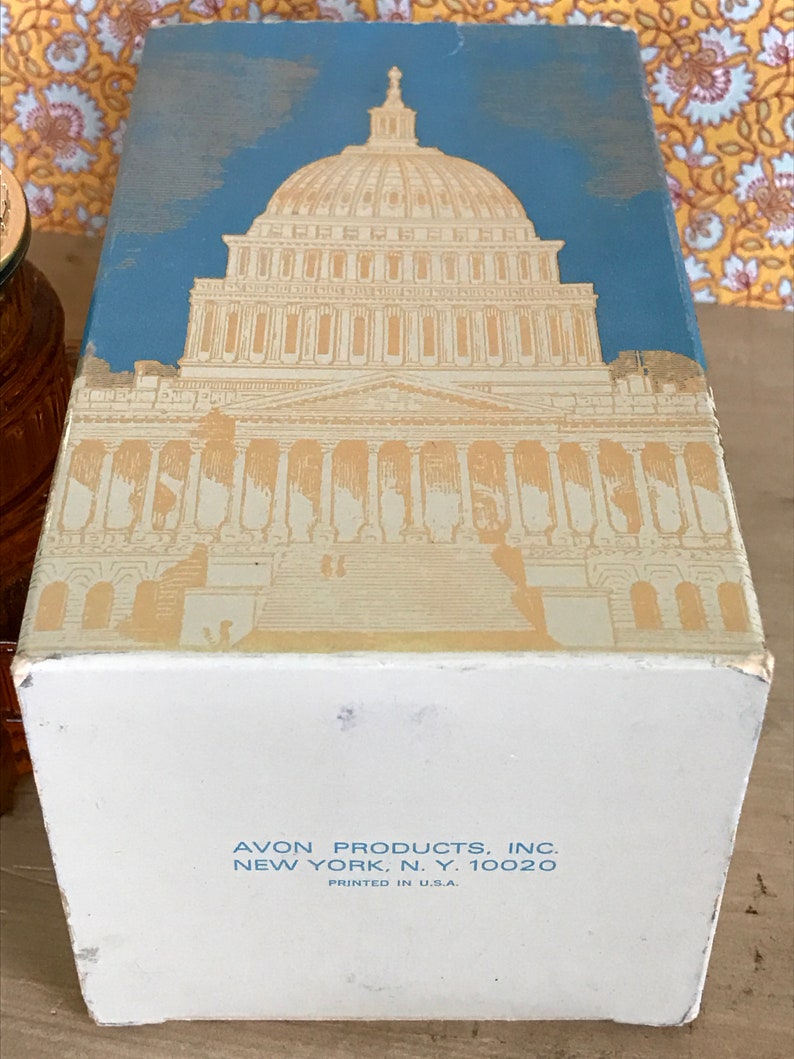 Vintage Avon The Capitol Avon Leather After Shave Collectible Avon Bottle Figural Bottle Retro Mens After Shave Mancave Chic