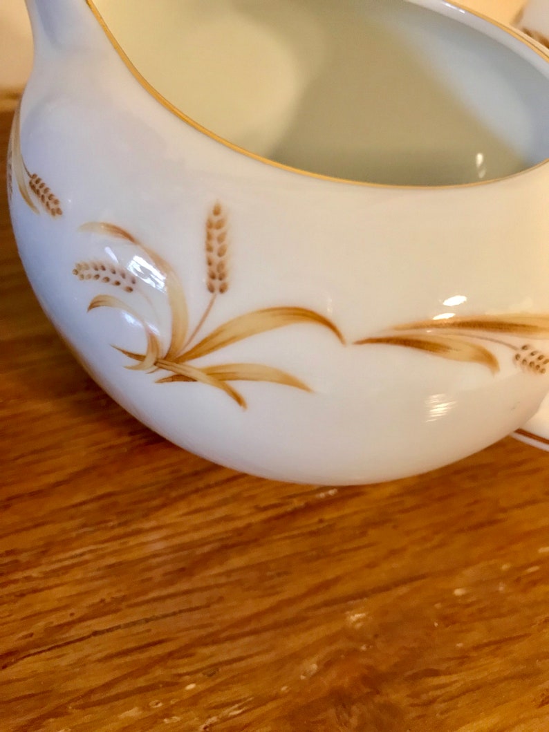 Vintage Abalone China Golden Grain Sugar and Creamer Set Made in Japan