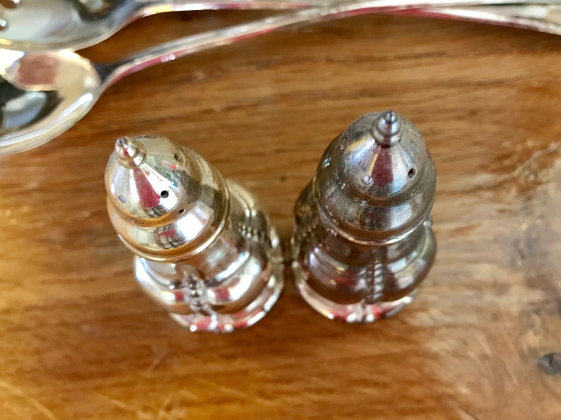 Vintage Ornate Silverplate Salt and Pepper Shakers Elegant Tablescape Decor