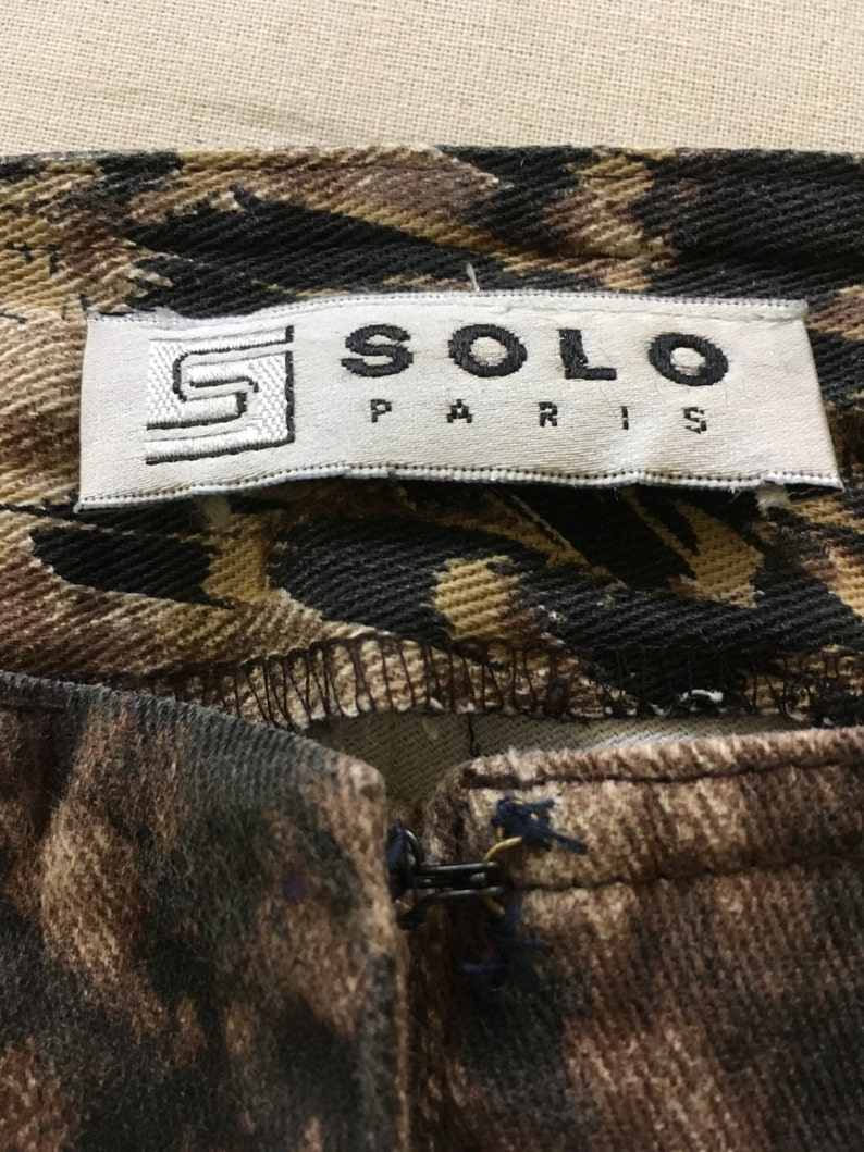 Vintage Solo Paris Jeans Ladies 34 Tie Dye Feather Motif BohoChic Hippie Chic Vintage Jeans