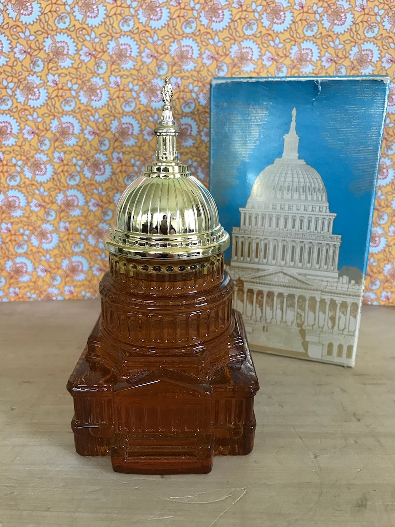 Vintage Avon The Capitol Avon Leather After Shave Collectible Avon Bottle Figural Bottle Retro Mens After Shave Mancave Chic