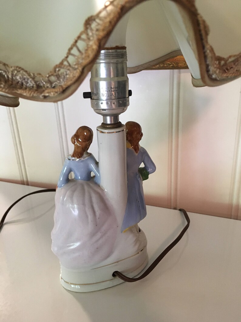 Vintage Porcelain Figurine Lamps Set of Two Edwardian Style Etsy