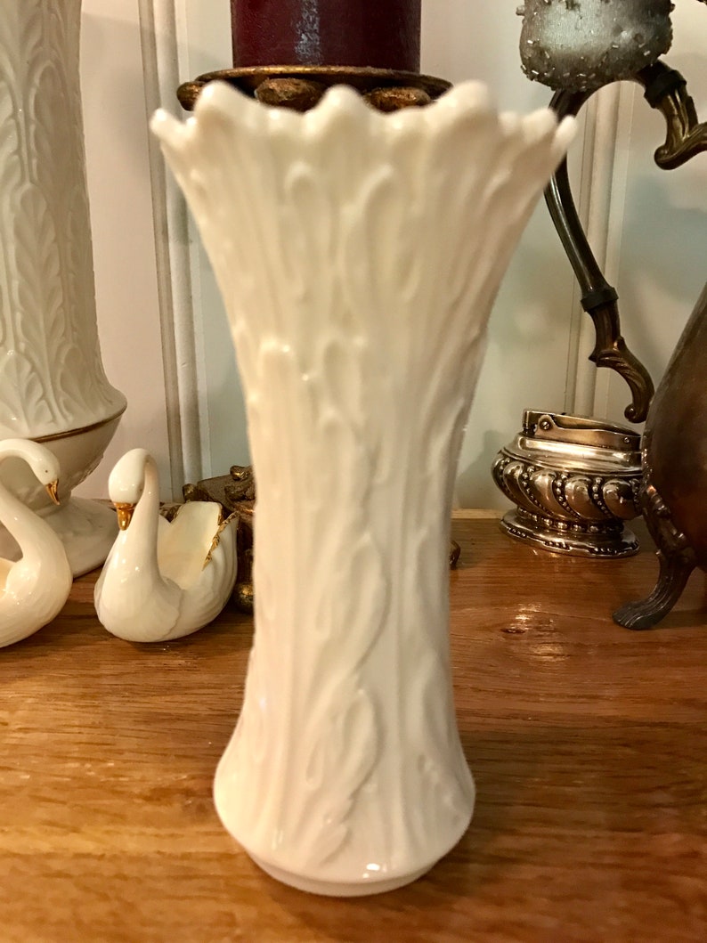 Vintage Lenox Small Woodland Vase Acanthus Leaf Collectible Etsy