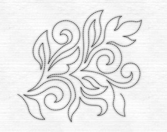 3 Größen | Maschinenstickerei Designs | Swirl-Bordüre | qs-000