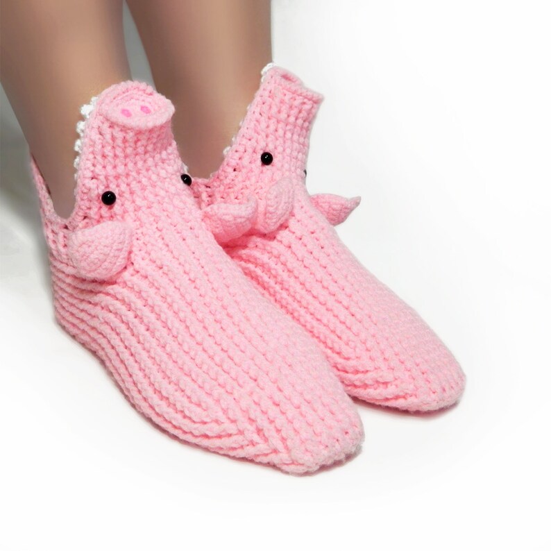 Crochet Pig Slippers Socks / Unisex Funny Warm Home Shoes / Etsy