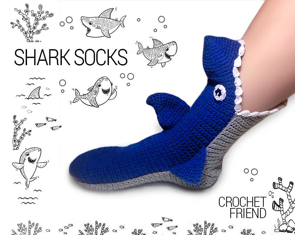 Тапки акулы крючком схема и описание