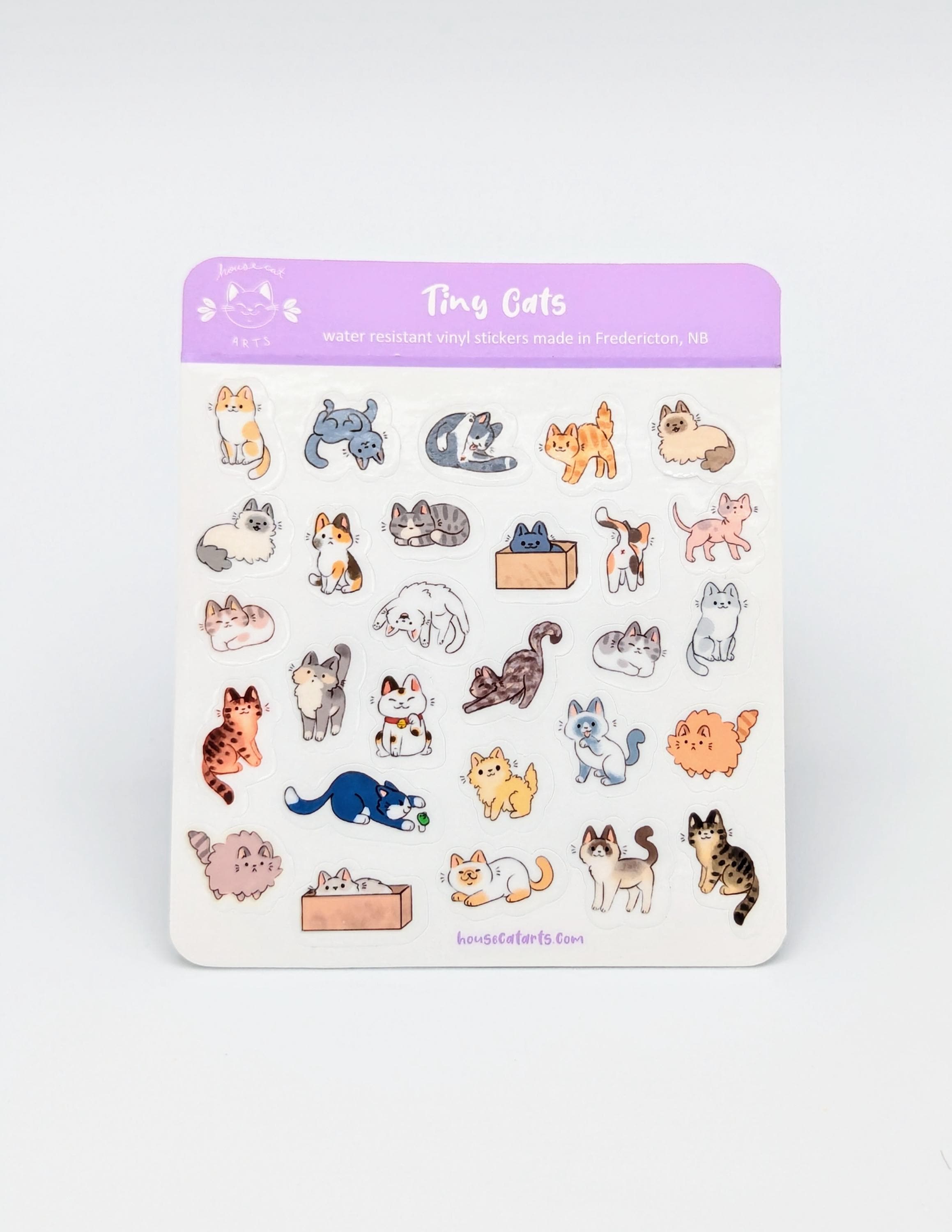 Tiny Cats Sticker Sheet - Etsy