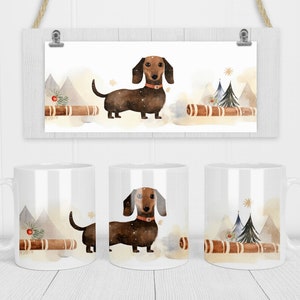 Wursthund, Dackel, Dackel, Weihnachtshund, Weihnachtsbecherverpackung, festlich, Sublimation, kommerzielle Nutzung, jpg-Datei, Weihnachtshandwerk, Winter