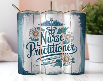 Diseño de sublimación PNG de vaso de enfermera practicante (descarga digital)