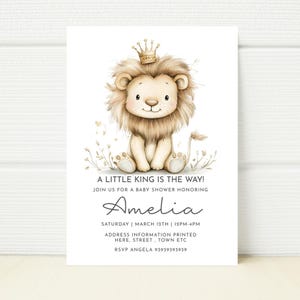 Little Lion Babypartyeinladung Vorlage Bearbeitbar Bloom Digitale Vorlage Einladen Digitales Handy E-Mail Printable Bearbeitbar