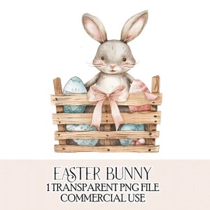 Easter Bunny Pastel aquarel mooie clipart afbeelding sublimatie ontwerp kaart maken stickers etiketten boog maken PNG-afbeelding commercieel gebruik